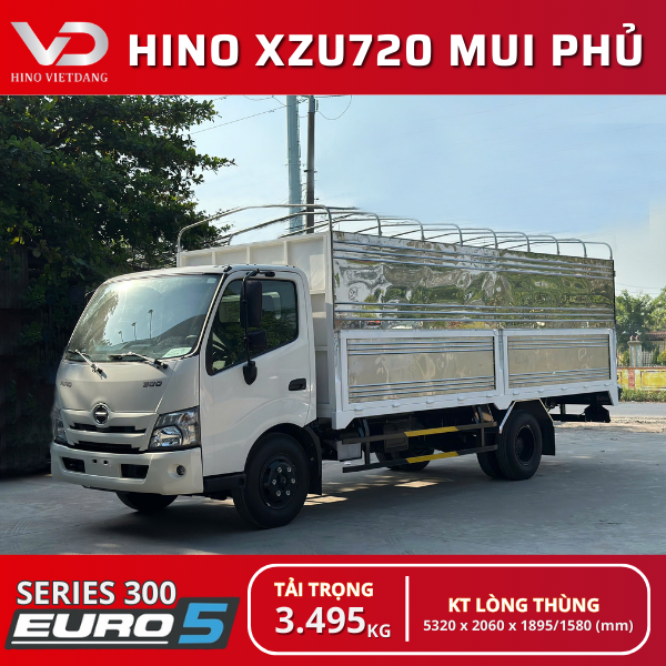 XE TẢI HINO XZU720 EURO 5 MUI PHỦ